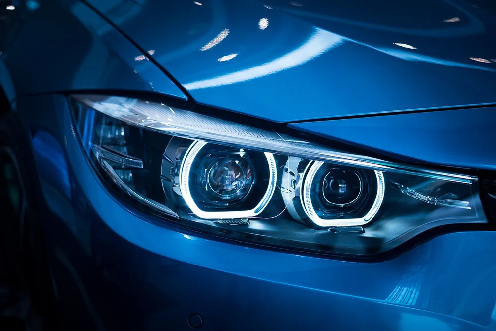 BMW front headlight detail